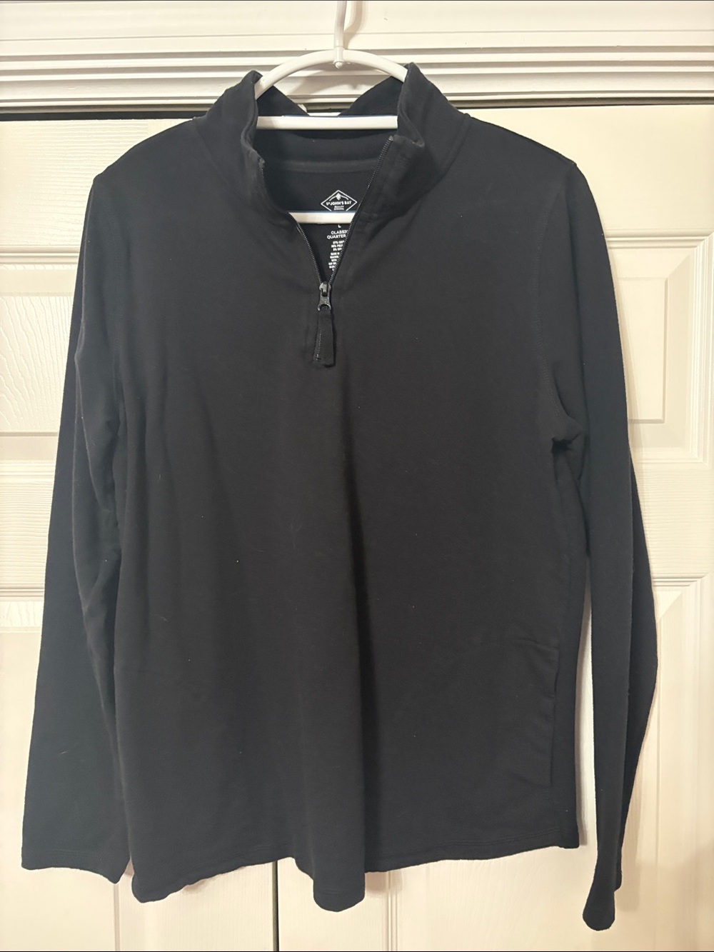 St. John's Bay Black Lightweight Quarter-Zip Shirt Jacket